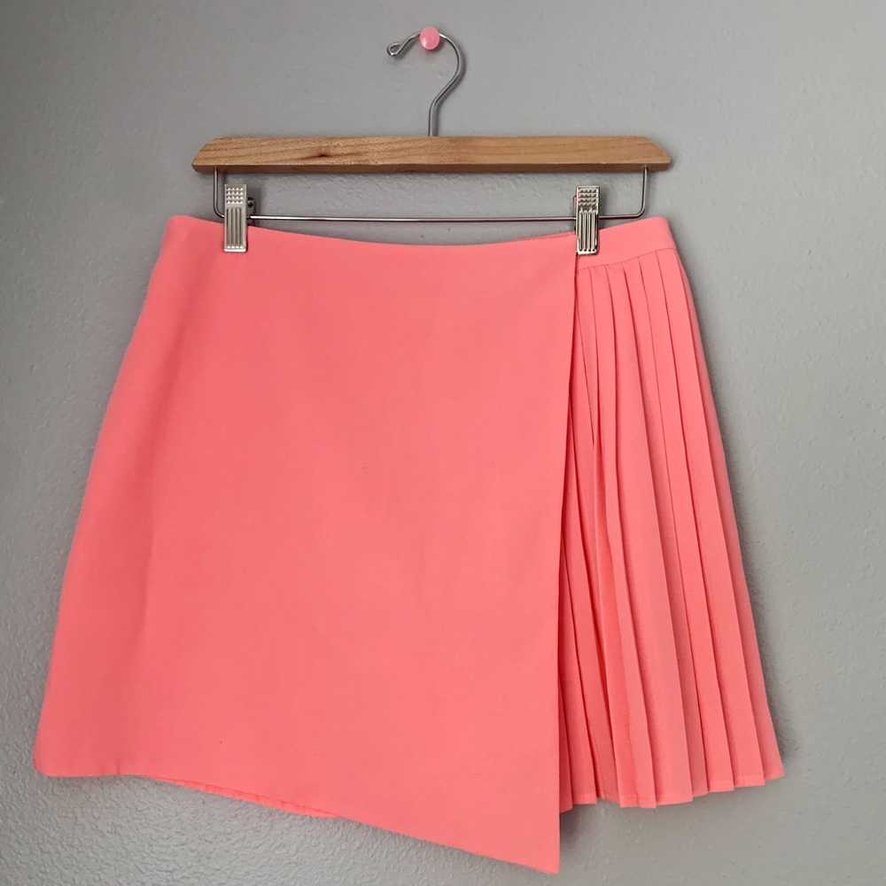 Topshop Asymmetric Pleat Mini Skirt